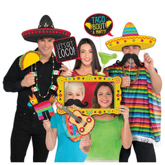 Fiesta Fun Jumbo Photo Booth Prop Kit - 12 Piece Set