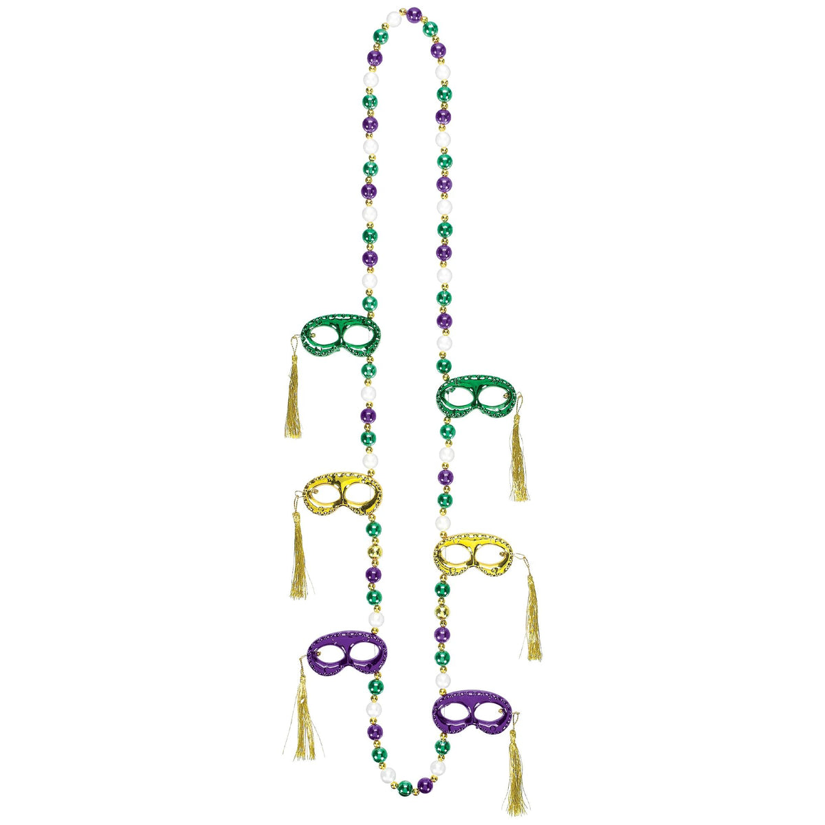 Mardi Gras Masquerade Mask Bead Necklace