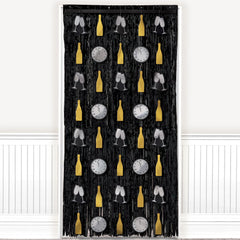 New Year's Eve Two-Piece Door Curtain Party Decor Set
