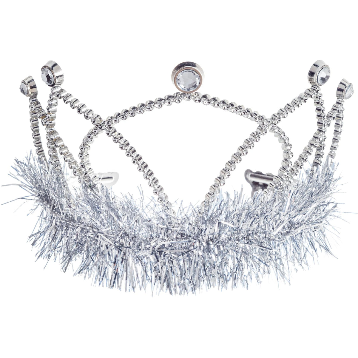Silver Tinsel Trim Tiara