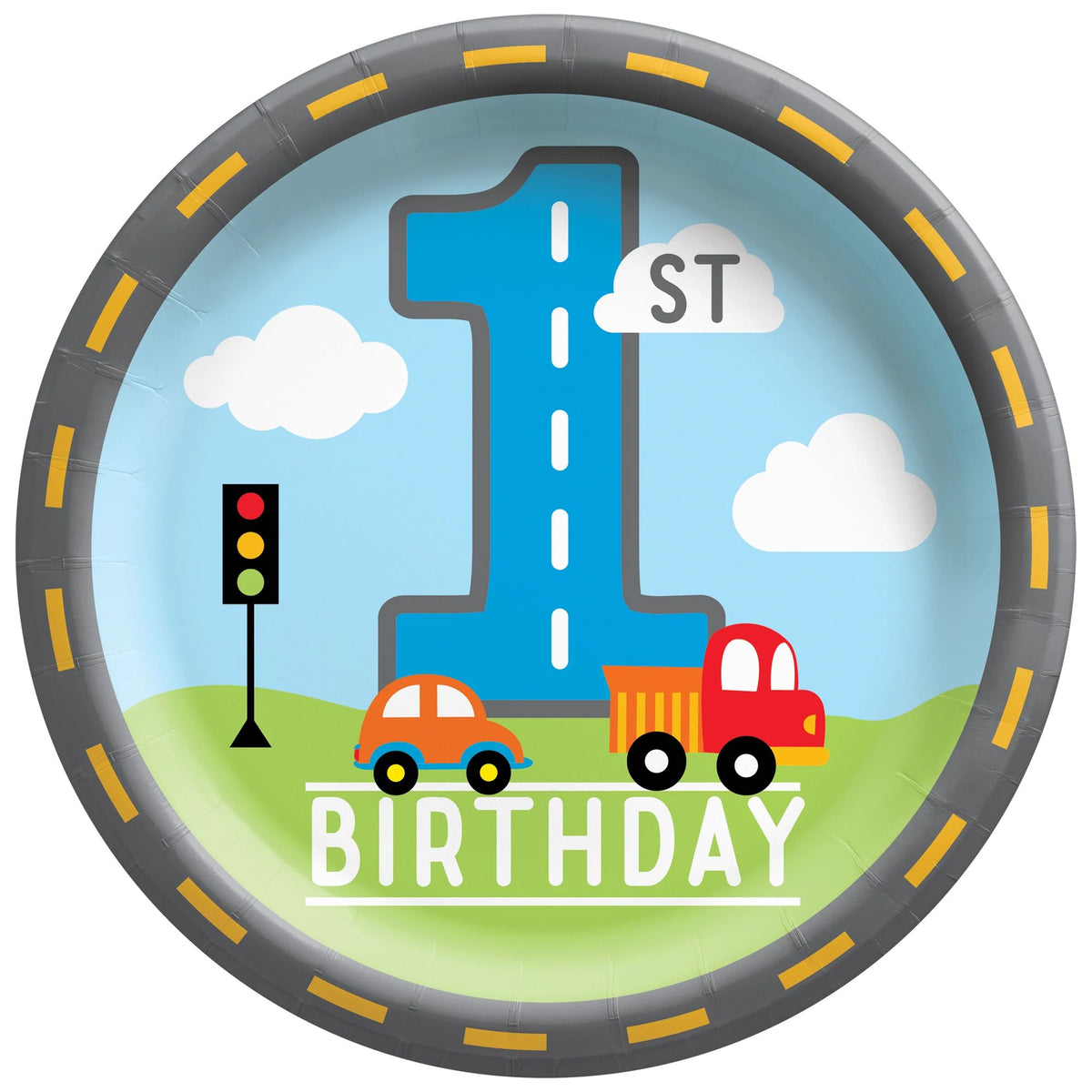 On The Road 1st Birthday 8.5" Plates