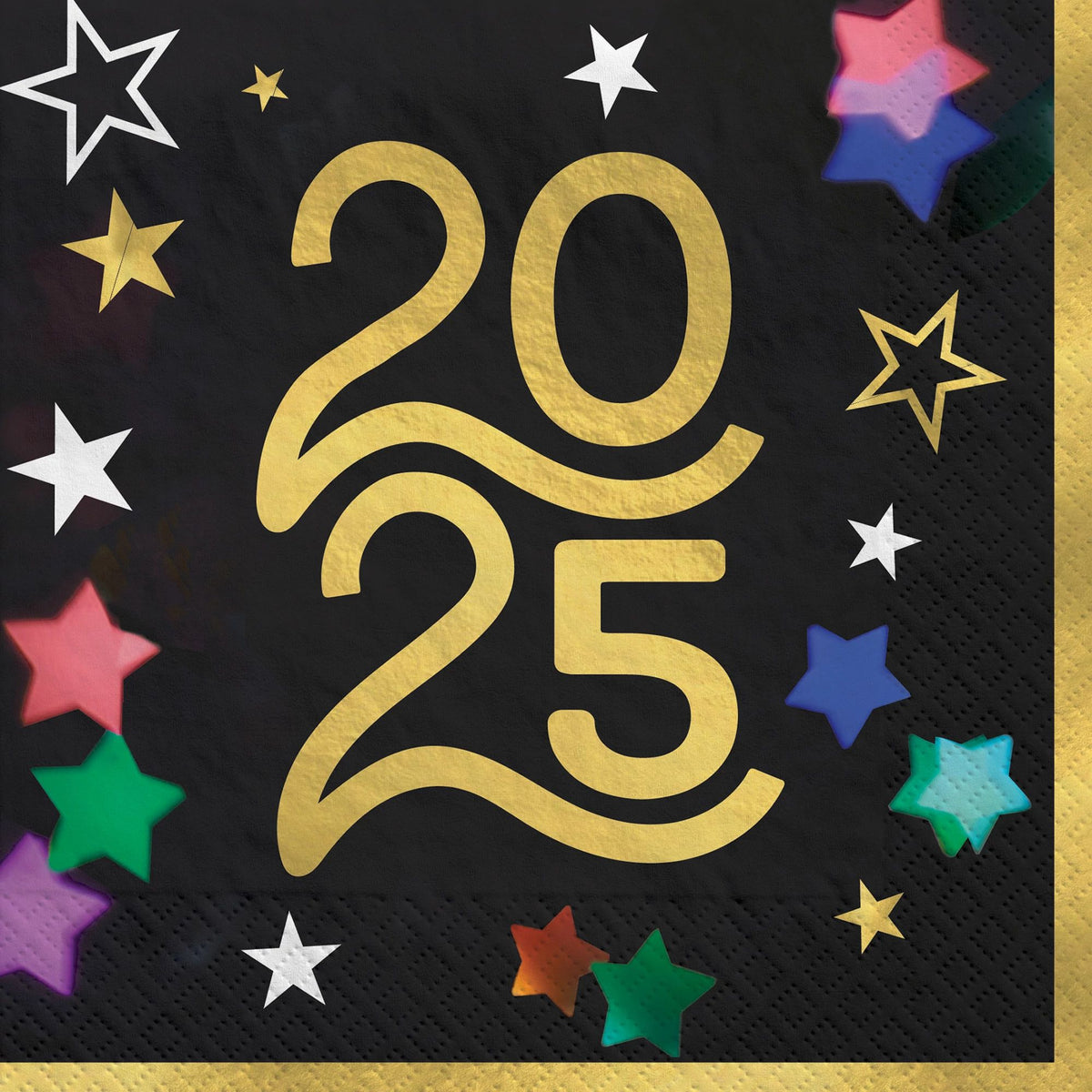 Starlight New Year's Eve 2025 Lunch Napkins - 6.5 In. x 6.5 In. - 40 Pack