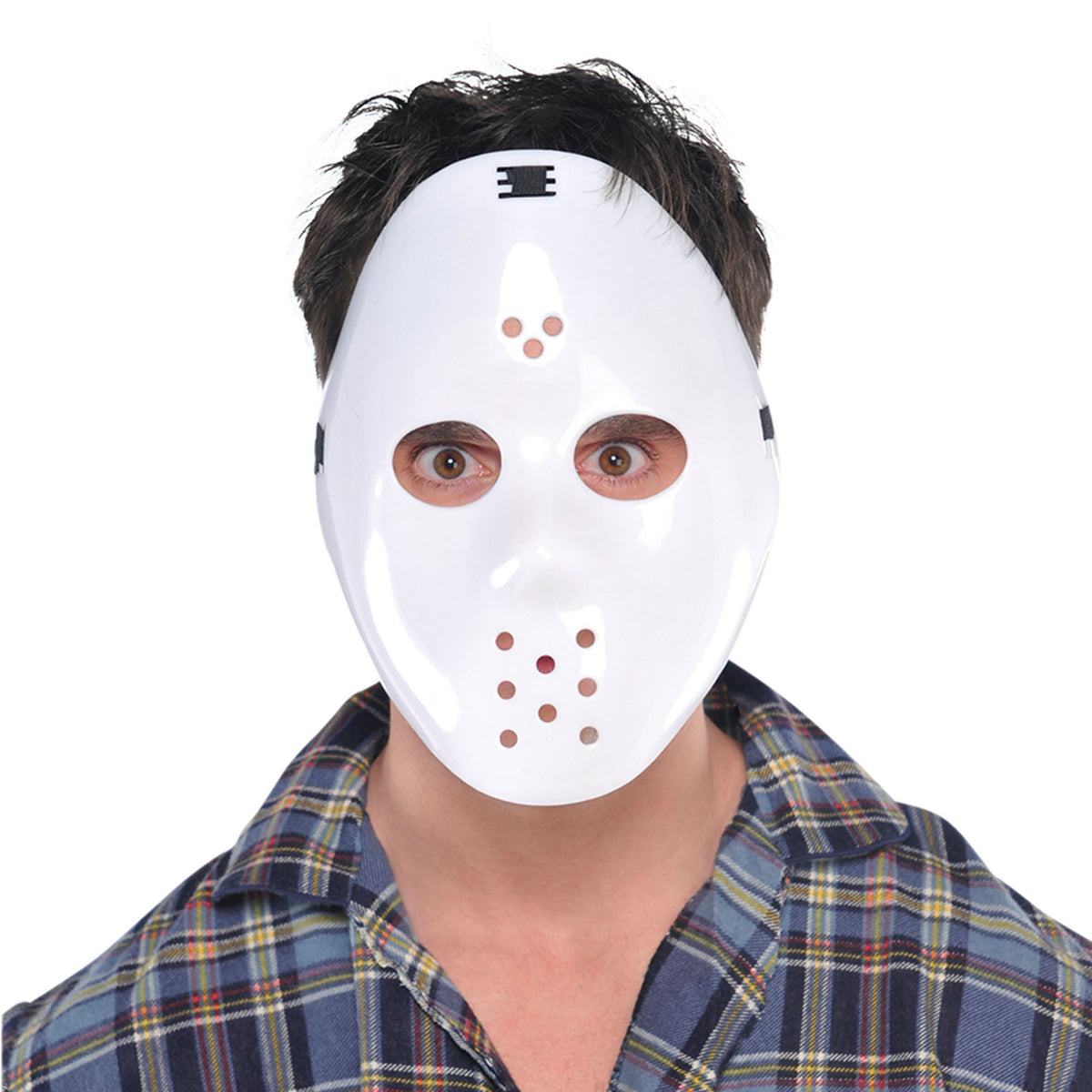 Hockey Horror Mask - White Plastic Costume Accessory