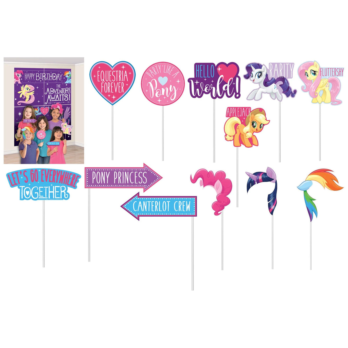 My Little Pony Birthday Scene Setter Kit with Photo Props