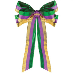 Vibrant Mardi Gras Bow Decoration