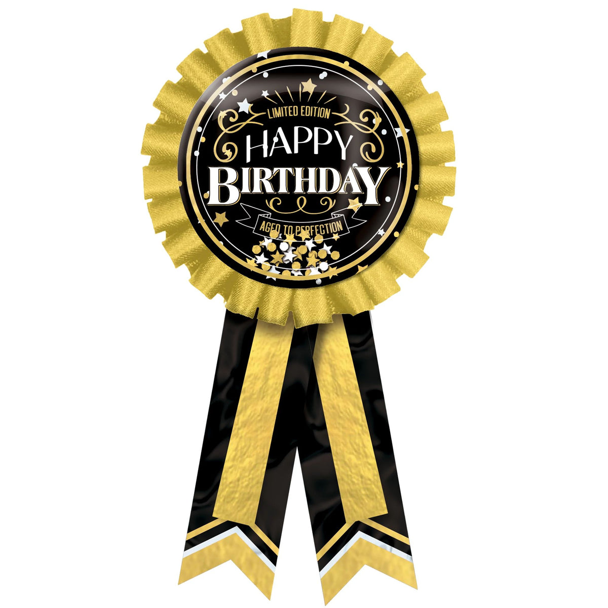 "Better with Age" Birthday Award Ribbon - Black/Gold