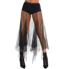 Sheer Black Long Maxi Skirt Halloween Accessory - Adult S/M
