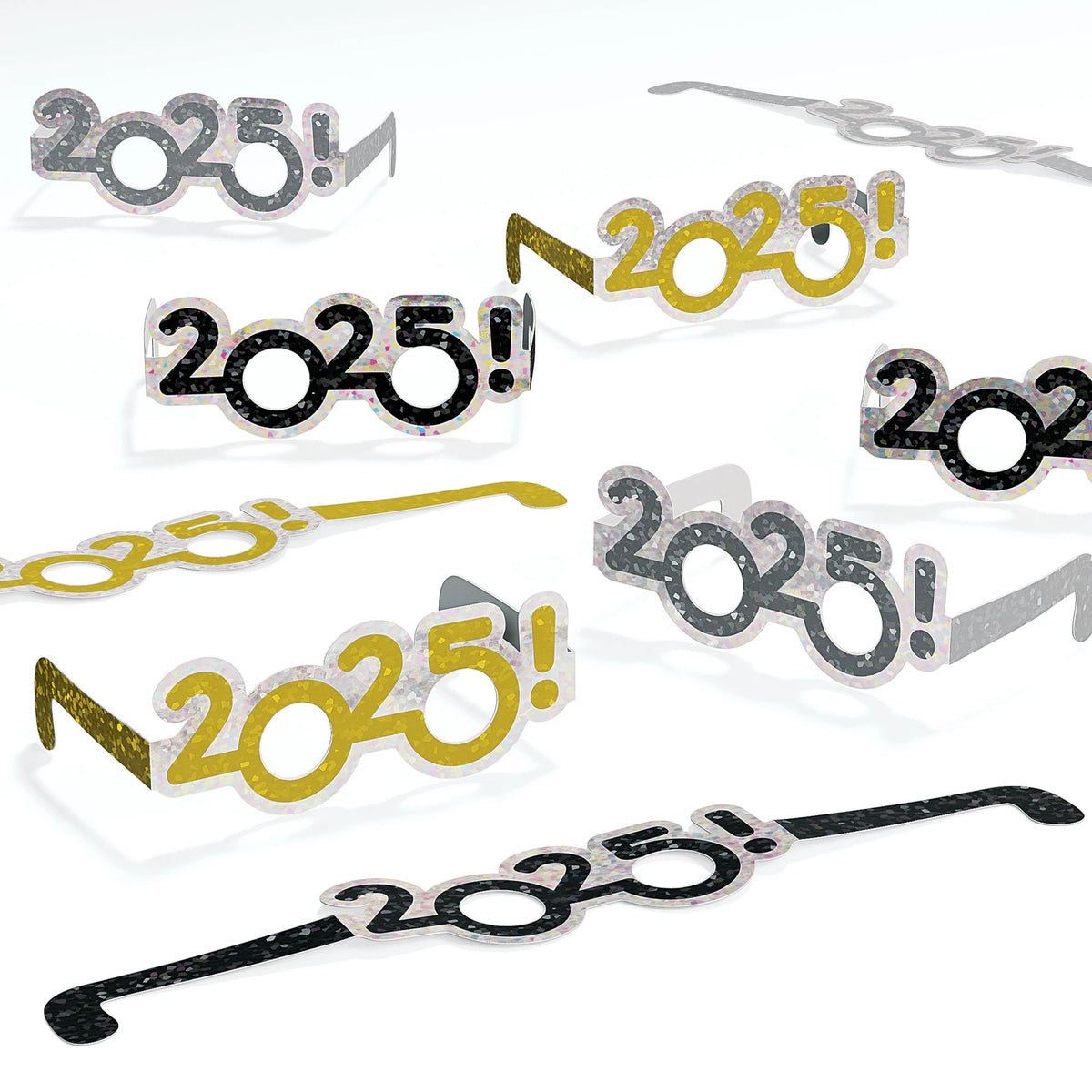 Sparkling 2025 New Year's Eve Party Glasses