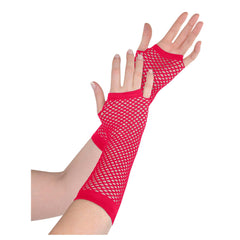 Red Long Fishnet Fingerless Gloves – Deluxe Costume Accessory