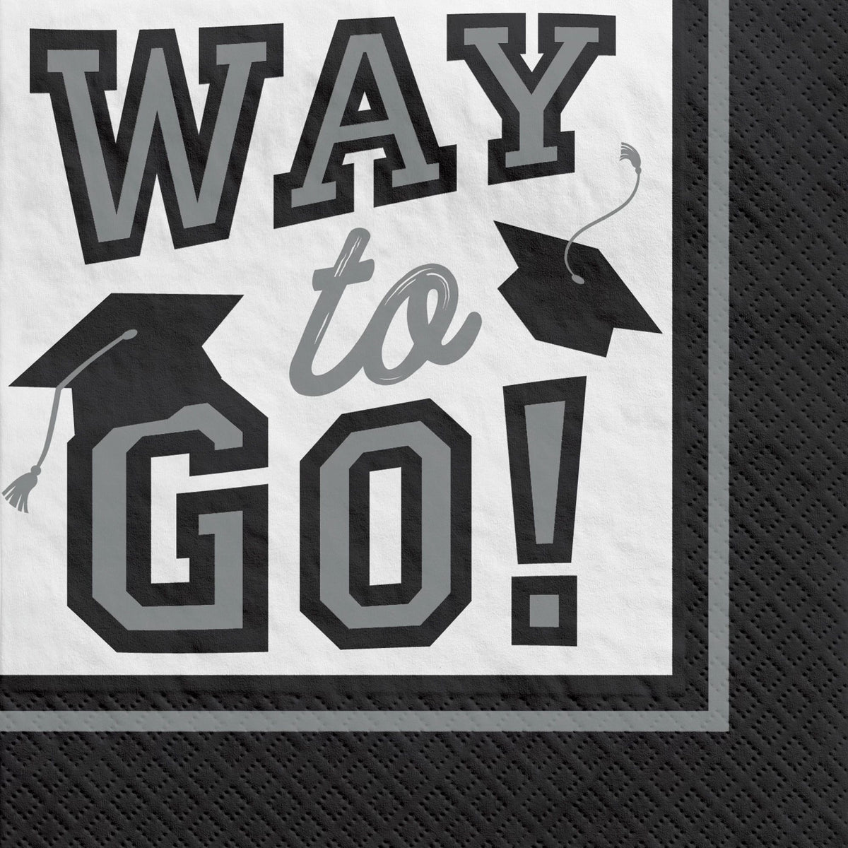 True to Your School Silver Graduation Beverage Napkins, 40-Pack - 5 In. X 5 In.