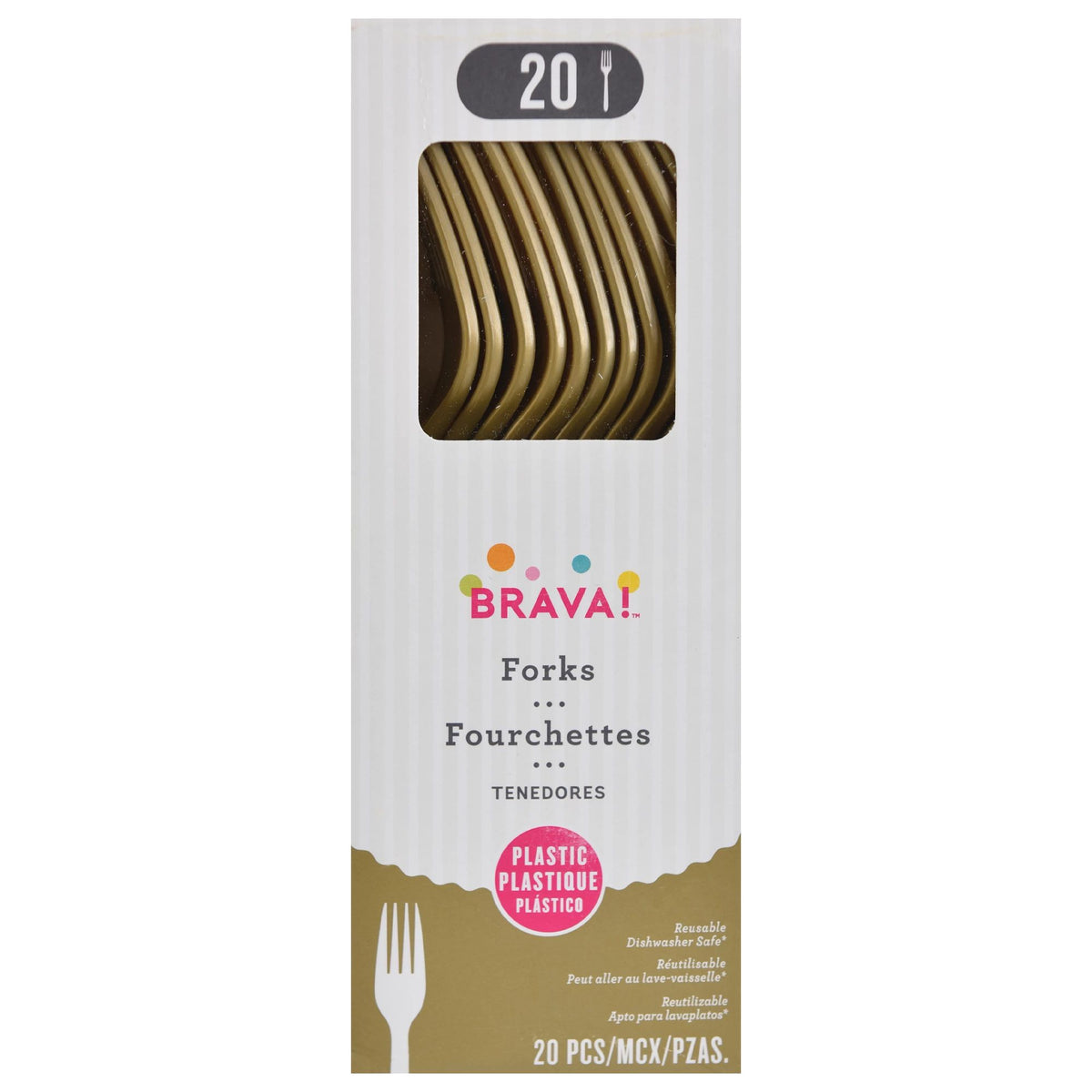 Gold Plastic Forks - 7.5 In. | 20 Count