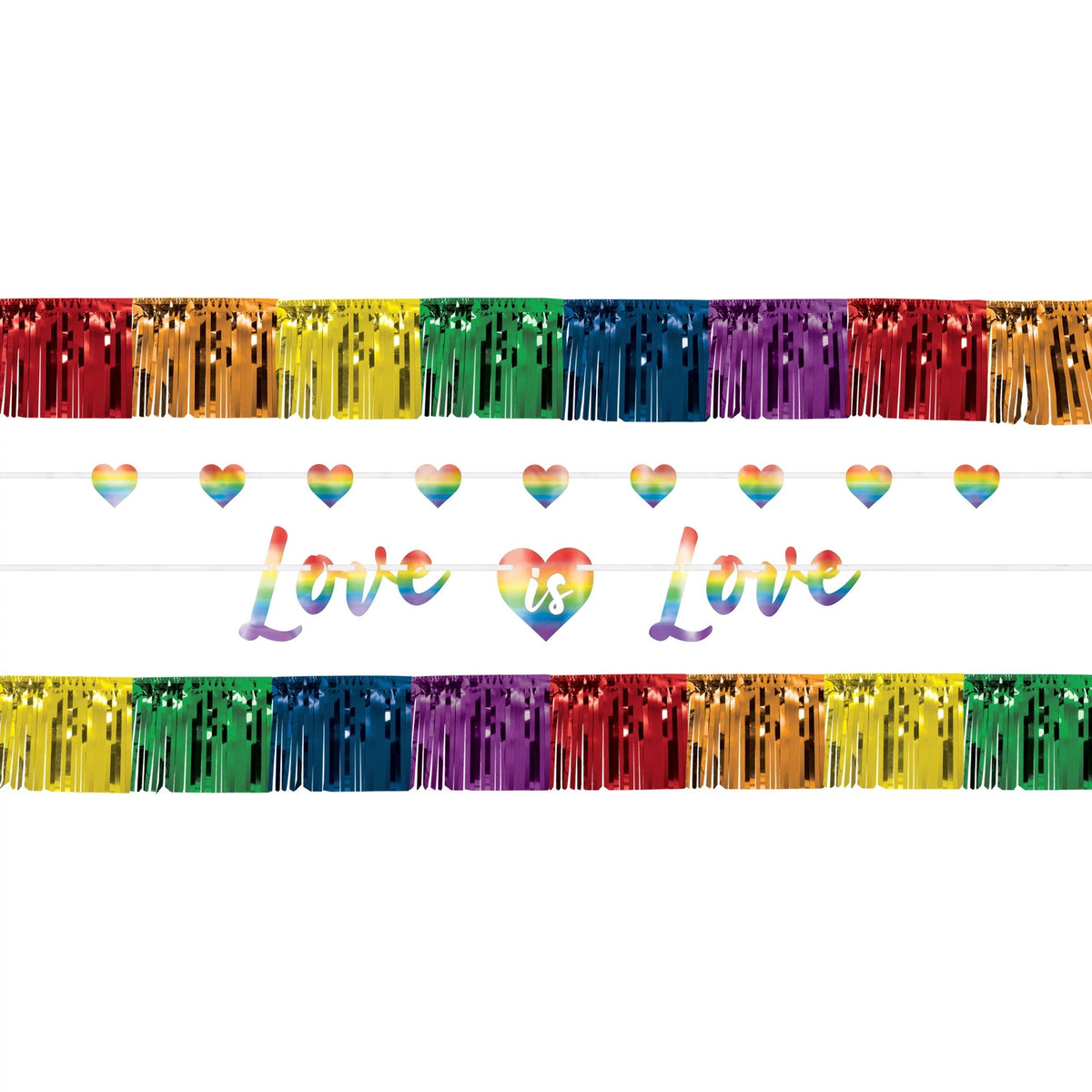 "Love is Love" Pride Rainbow Letter Banner Set, 4-Pack