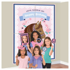 Saddle Up Birthday Scene Setter with Photo Booth Props