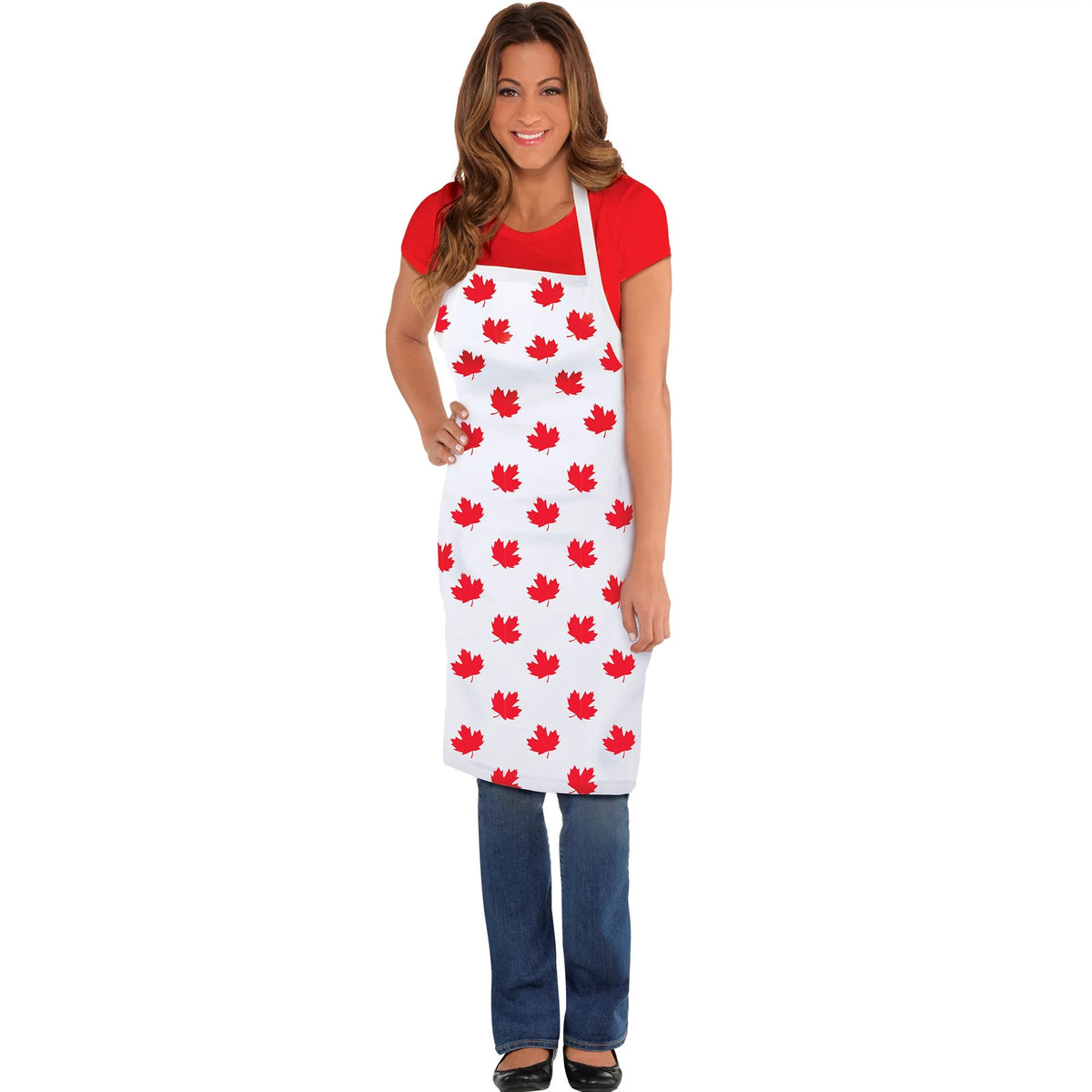 Maple Leaf Canada Day Apron