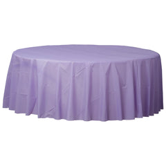 Elegant Lavender Round Plastic Table Cover - 84"