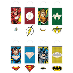 Justice League Heroes Unite Customizable Kraft Gift Bags - 8 Pack