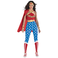 Women's DC Wonder Woman Jumpsuit with Cape & Headband Halloween Costume