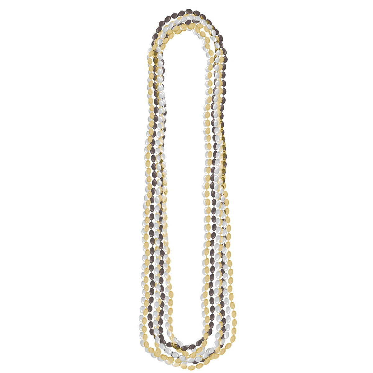 Metallic Bead Necklaces, 8-Pack, Assorted Colors - Perfect for Parties and Events