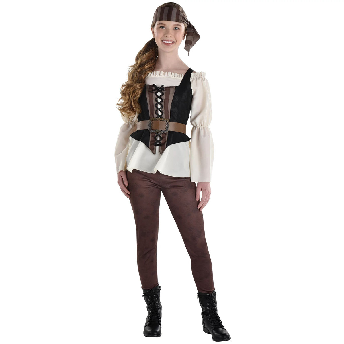 Shipwrecked Pirate Girl Halloween Costume - Child M (8-10)