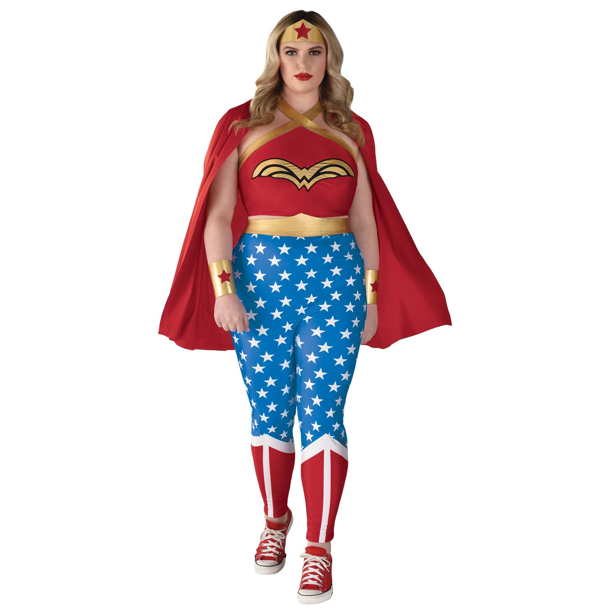 Women's Deluxe Wonder Woman Halloween Costume with Cape & Headband