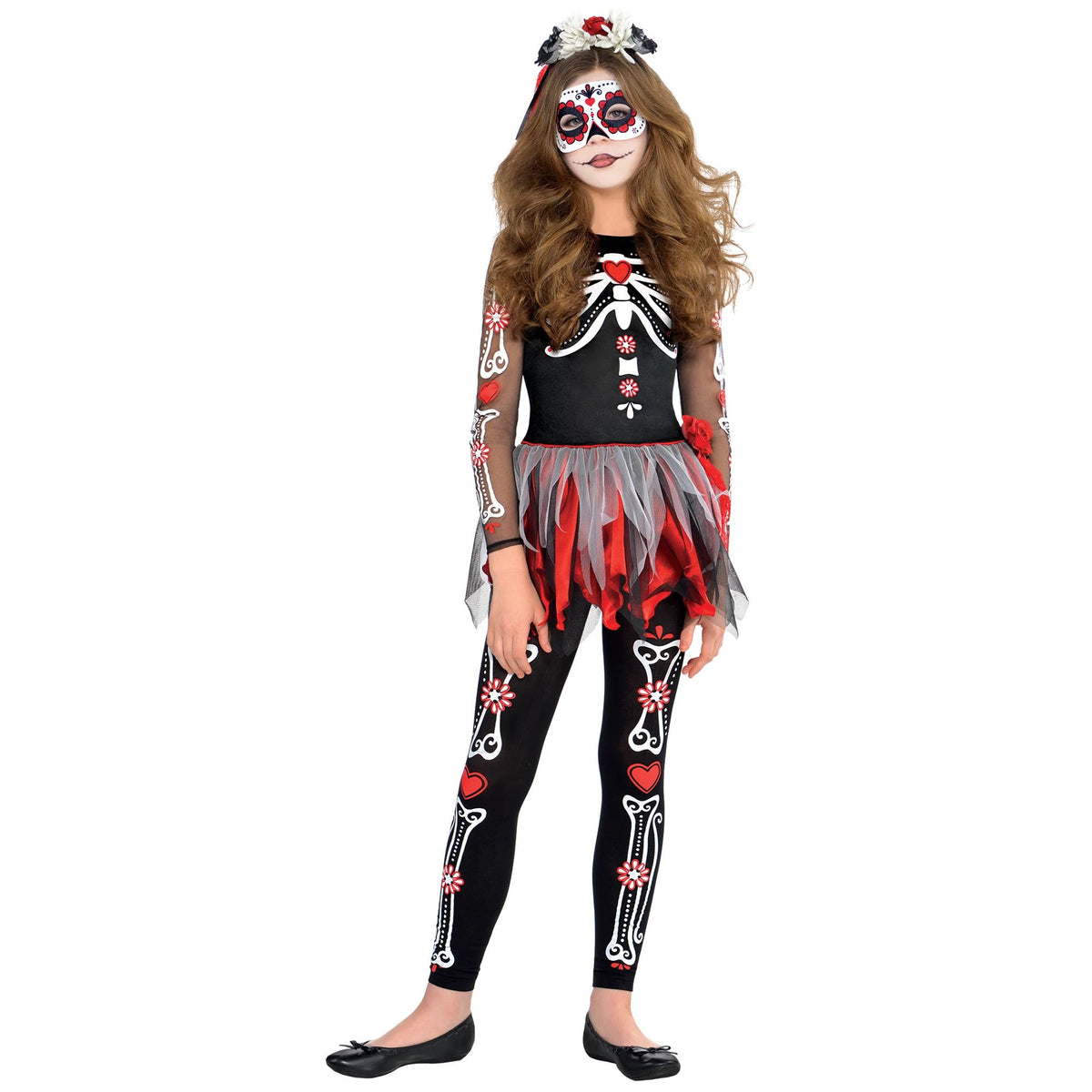 Girls' Scared to the Bone Halloween Costume with Tutu & Leggings - Child S (4-6)