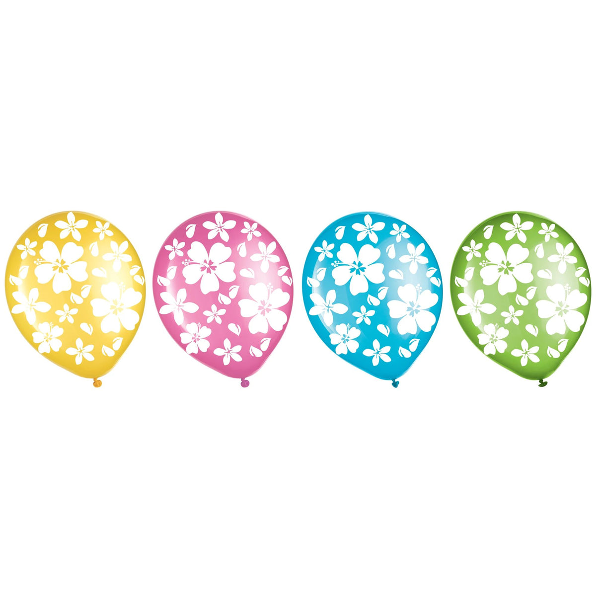 Tropical Hibiscus Printed 12" Latex Balloons - 15 Pack