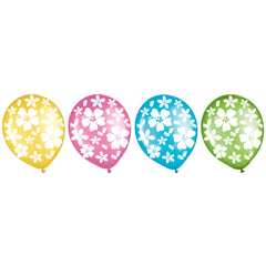 Tropical Hibiscus Printed 12" Latex Balloons - 15 Pack