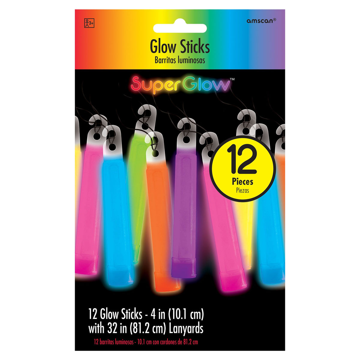 Multicoloured Glow Stick Necklaces - 12 Pack