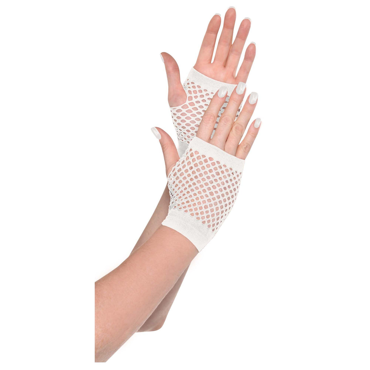 White Fishnet Short Gloves