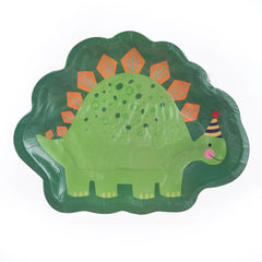 Dino-Mite Stegosaurus Shaped Paper Plates, 7", 8 Count