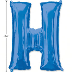 Royal Blue Foil Letter H Balloon