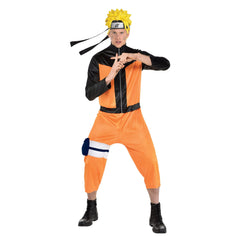Men's Naruto Shippuden Anime Jumpsuit Costume with Headpiece