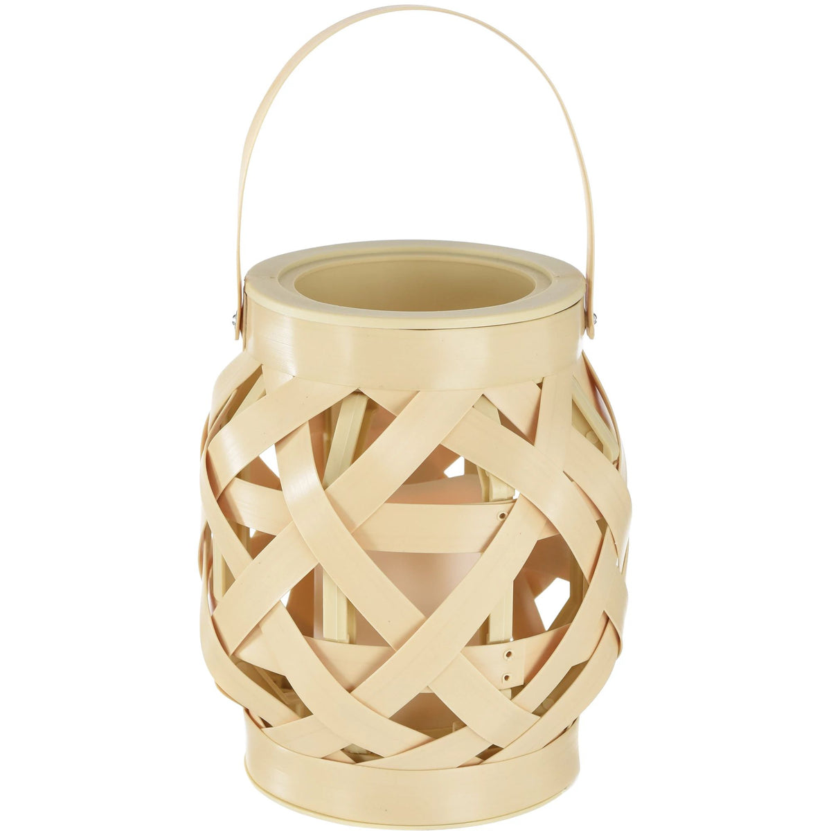 Summer Boho Woven Plastic LED Lantern
