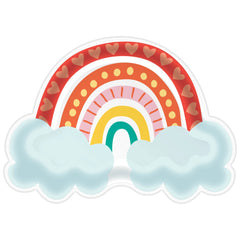 Retro Rainbow Shaped Paper Dessert Plates - 7" - Pack of 8