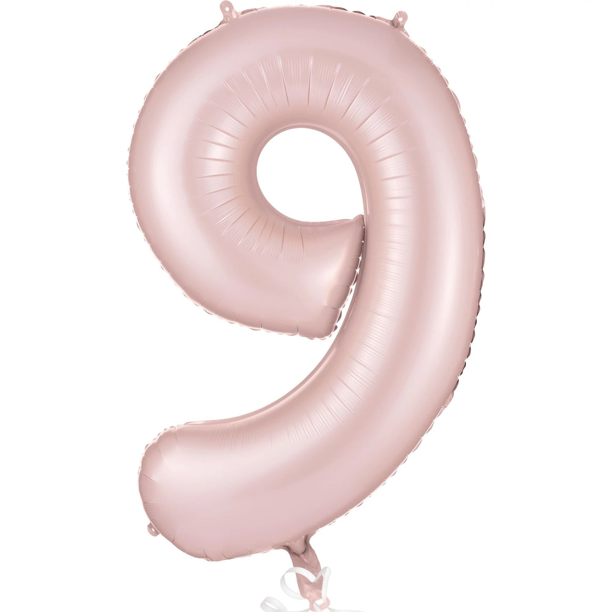 Blush Pink Foil Number 9 Balloon
