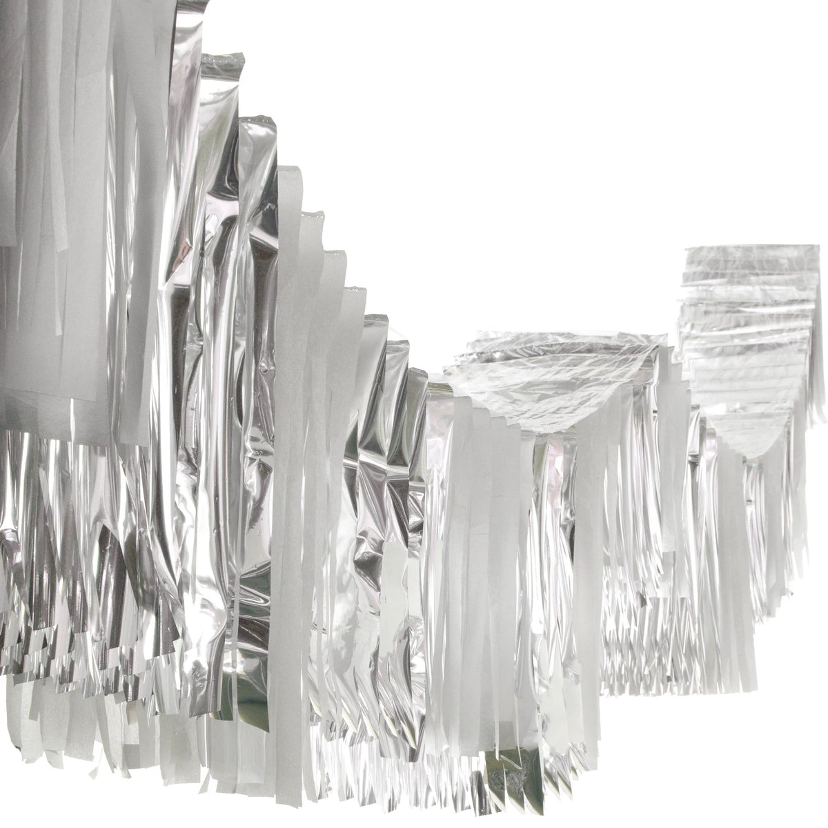 Silver Foil & Tissue Hanging Garland Decoration - 12 ft