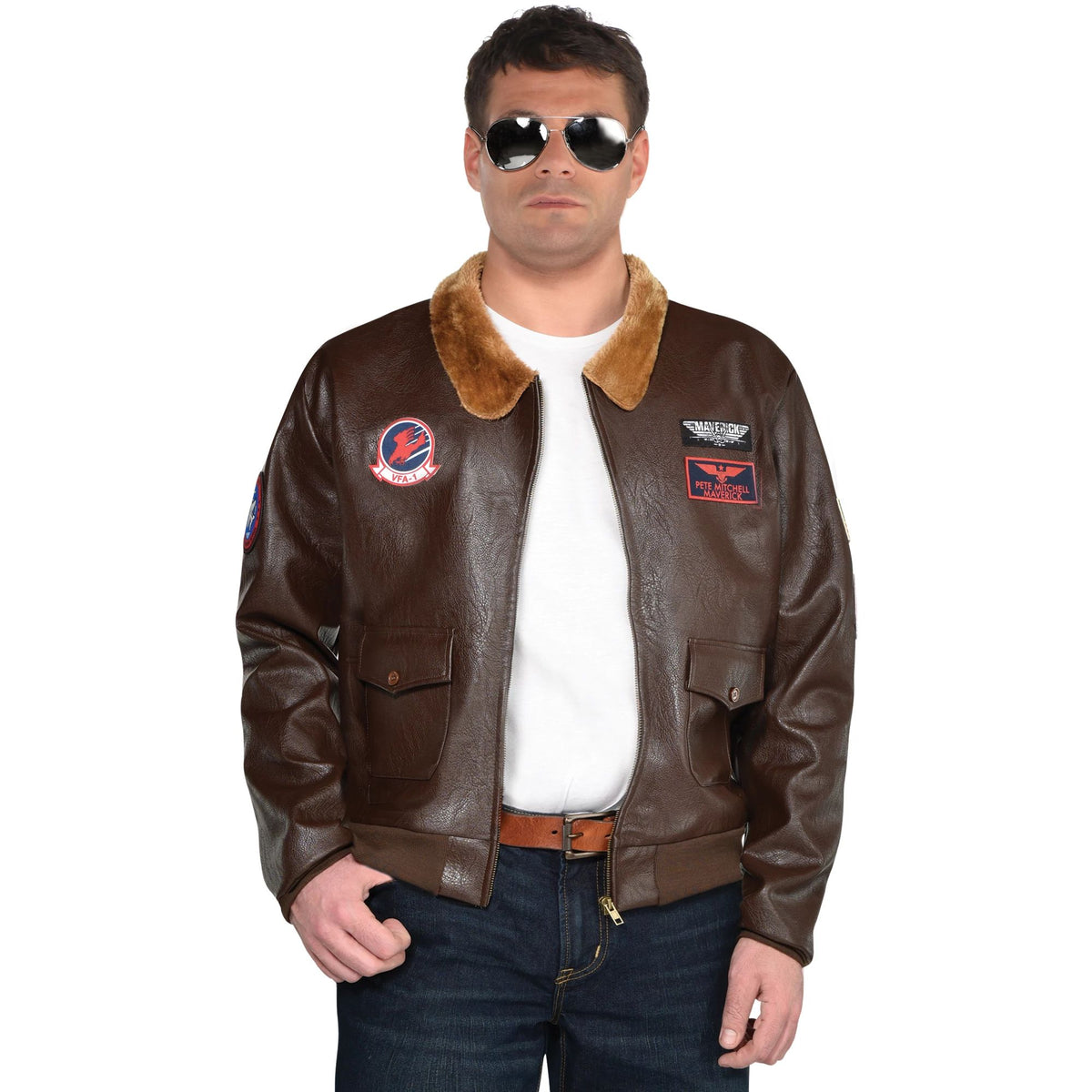 Top Gun 2 Bomber Jacket Costume Accessory for Adults - Adult 2XL (48-52)