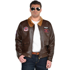 Top Gun 2 Bomber Jacket Costume Accessory for Adults - Adult 2XL (48-52)