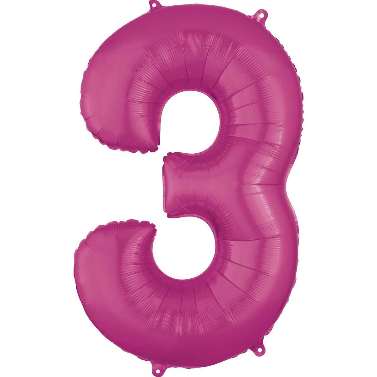 Bright Pink Number 3 Foil Balloon
