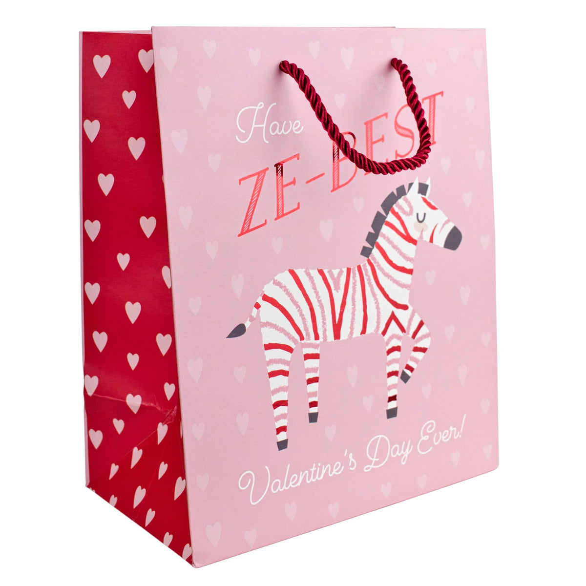 "Ze-Best" Valentine's Day Pink & Red Gift Bag