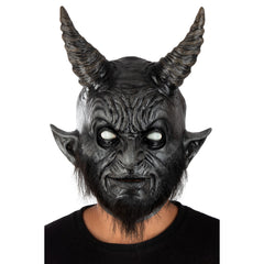 Sinister Black Devil Mask - Halloween Horror Prop