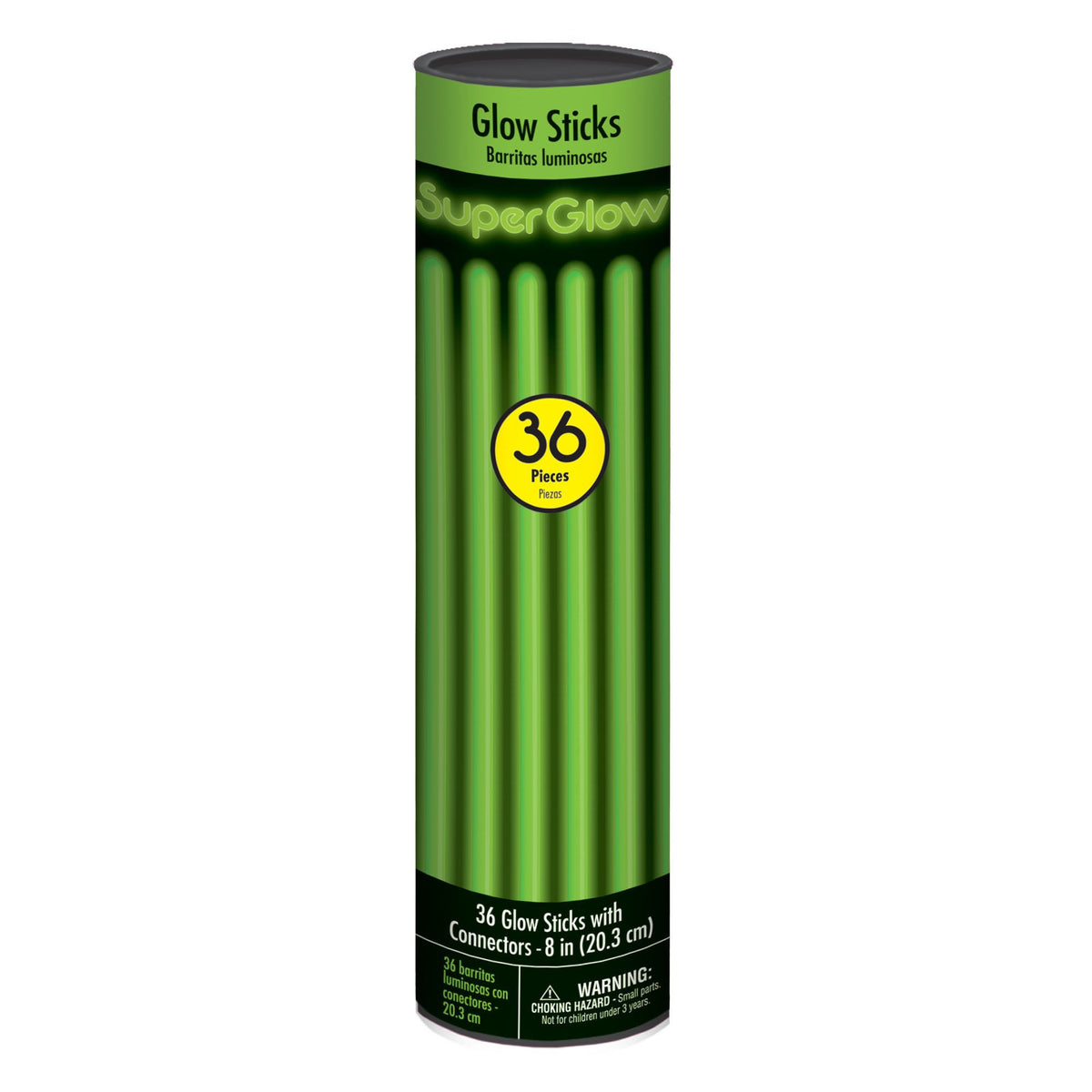 Green Glow Sticks - 8 Inch, 36-Pack