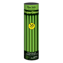 Green Glow Sticks - 8 Inch, 36-Pack