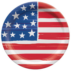 Patriotic 8.5" Round Paper Plates