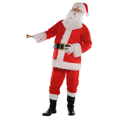 Classic Adult Santa Claus Costume Suit with Beard & Accessories - Adult XXXL (Up to 58" Chest)