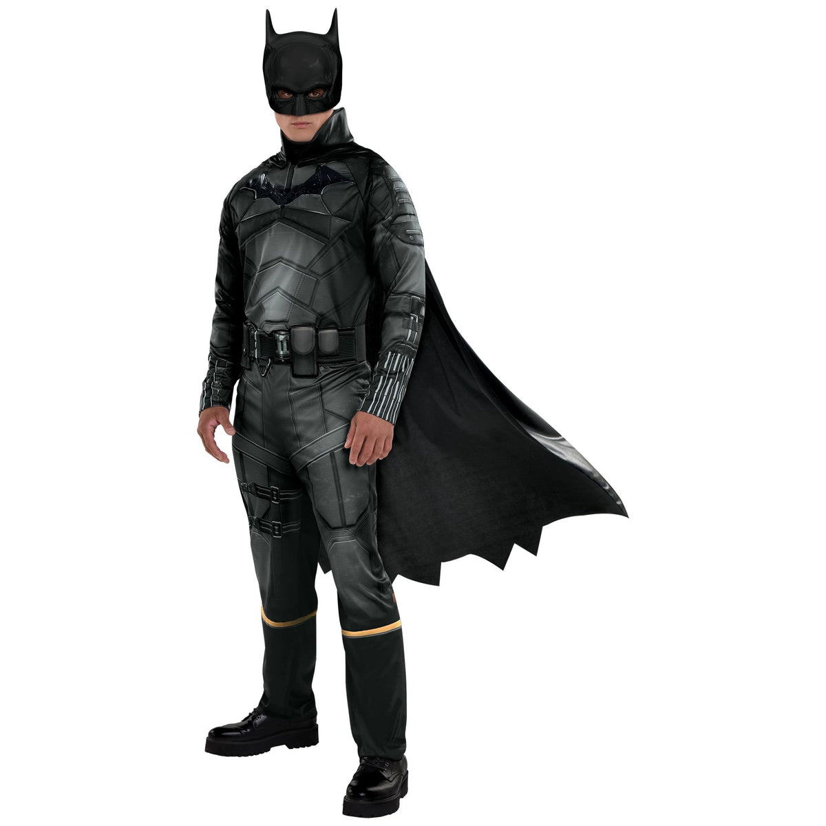Men's The Batman Movie Costume with Cape & Mask - Halloween Edition - Adult One Size