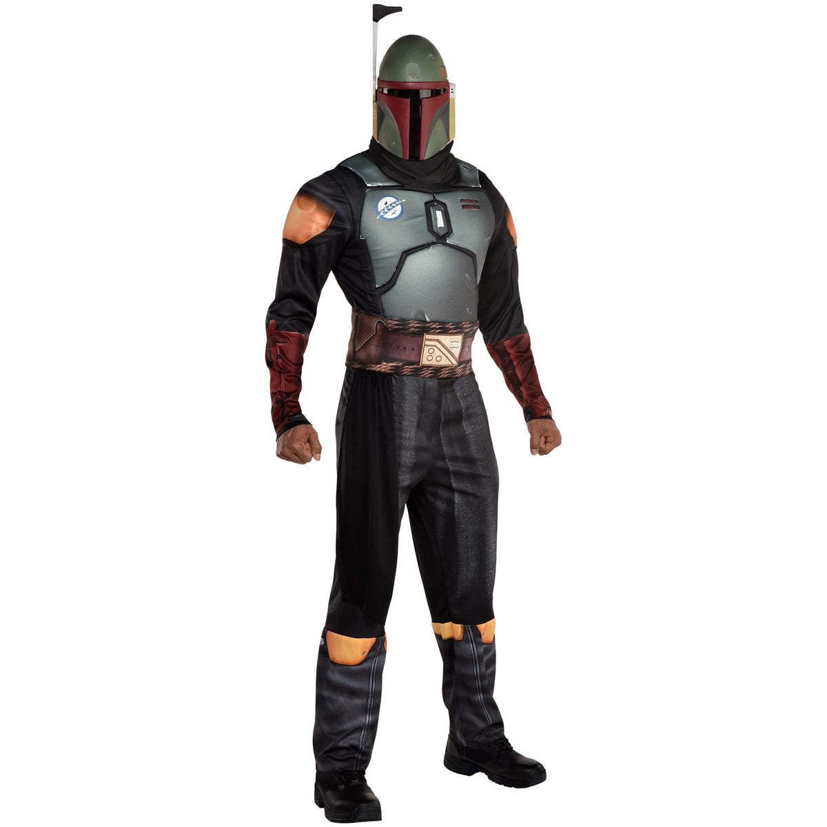 Adult Boba Fett Star Wars Costume with Helmet and Belt