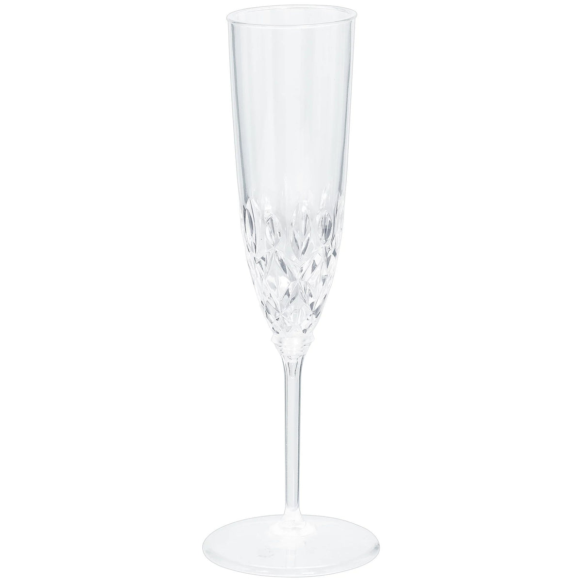 Premium Crystal-Cut Clear Plastic Champagne Flutes, 4.5 oz, 20-Pack