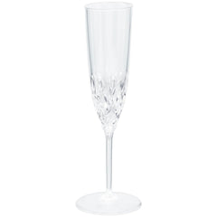 Premium Crystal-Cut Clear Plastic Champagne Flutes, 4.5 oz, 20-Pack