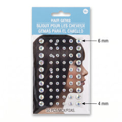 Sparkling Hair Gems Set - 50 Pieces